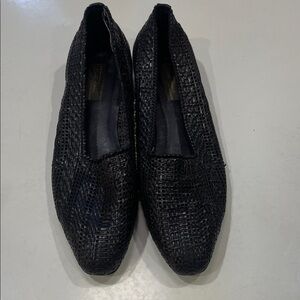 Sesto Meucci Black Woven Loafers